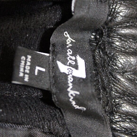 7 For All Mankind Black pleather faux leather stretchy cinched Size Large - Picture 3 of 3